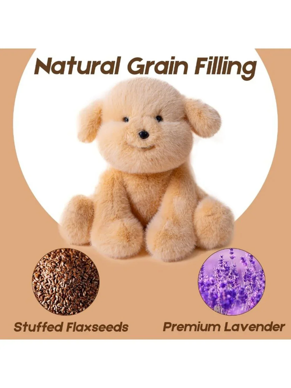Microwavable Weighted Dog Plush Toy - Heatable Lavender Scented Soft Stuffed